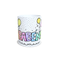 Caneca Parabéns 325ml em cerâmica Orathea na internet