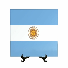 Quadro Azulejo Bandeira da Argentina com suporte Orathea
