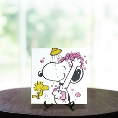 Quadro Azulejo Snoopy no Banho com suporte Orathea - comprar online