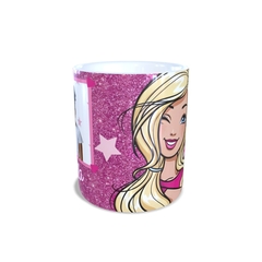 Caneca Branca Barbie 325ml com nome e Foto Orathea - loja online