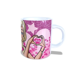 Imagem do Caneca Branca Barbie 325ml com nome e Foto Orathea