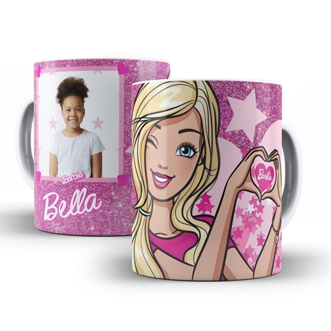 Kit Caneca para pintar Barbie + Jogo de Canetinhas Laváveis