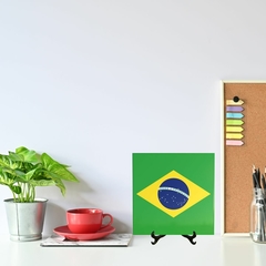 Quadro Azulejo Bandeira do Brasil com suporte Orathea na internet