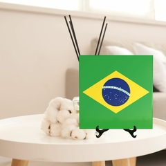 Quadro Azulejo Bandeira do Brasil com suporte Orathea - Personalize Canecas Azulejos e mais | Orathea Presentes