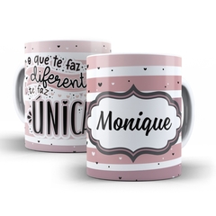 Caneca Dia Das Mulheres com nome personalizado 325ml em ceramica Orathea