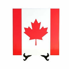 Quadro Azulejo Bandeira do Canada com suporte Orathea