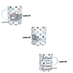 Caneca Gatinho Dormindo 325ml em cerâmica Orathea - loja online