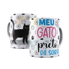 Caneca Meu Gato Preto da Sorte 325ml em ceramica Orathea 