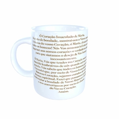 Caneca Coração Imaculado de Maria Religioso em cerâmica 325ml Orathea - comprar online