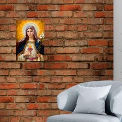 Quadro Coração Imaculado de Maria MDF 20x27cm Decorativo – Orathea - Personalize Canecas Azulejos e mais | Orathea Presentes