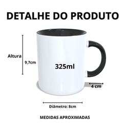 Caneca Meu Porto Seguro em cerâmica colorida 325ml Dia dos Namorados Orathea