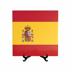 Quadro Azulejo Bandeira da Espanha com suporte Orathea