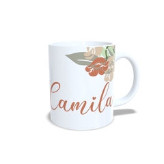 Caneca Floral Charmoso para personalizar o nome 325ml em cerâmica Orathea - Personalize Canecas Azulejos e mais | Orathea Presentes