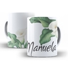 Caneca Floral Fofa para personalizar o nome 325ml em ceramica Orathea 