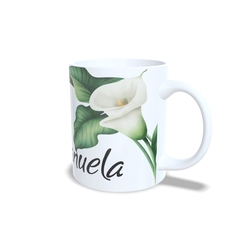 Caneca Floral Fofa para personalizar o nome 325ml em cerâmica Orathea - Personalize Canecas Azulejos e mais | Orathea Presentes