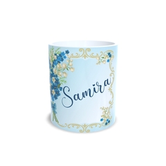 Caneca Floral Sonhos para personalizar o nome 325ml em cerâmica Orathea - comprar online