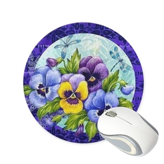 Mouse Pad Redondo Floral 18x18cm Orathea - comprar online