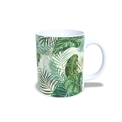 Caneca Folhagens 325ml em cerâmica Orathea - Personalize Canecas Azulejos e mais | Orathea Presentes