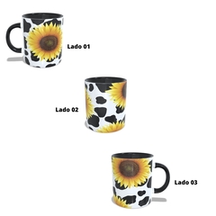 Caneca Girassol em cerâmica colorida 325ml Orathea - Personalize Canecas Azulejos e mais | Orathea Presentes