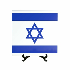 Quadro Azulejo Bandeira de Israel com suporte Orathea