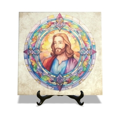 Quadro Azulejo Jesus Cristo 3 Modelos a sua escolha com suporte Orathea - comprar online