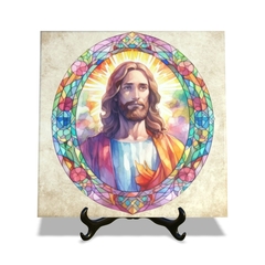 Quadro Azulejo Jesus Cristo 3 Modelos a sua escolha com suporte Orathea - Personalize Canecas Azulejos e mais | Orathea Presentes