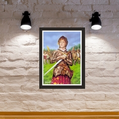 Quadro Religioso Joana D’Arc 21x30cm Moldura Preta marca Orathea na internet