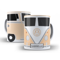 Caneca Personalizada Kombi para personalizar o nome 325ml em cerâmica Orathea - Personalize Canecas Azulejos e mais | Orathea Presentes