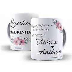 Caneca Personalizada Madrinha ou Padrinho com nome 325ml em cerâmica Orathea - comprar online