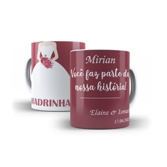 Caneca Personalizada Madrinha com nome 325ml em cerâmica Orathea na internet