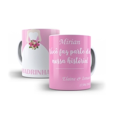 Caneca Personalizada Madrinha com nome 325ml em cerâmica Orathea - Personalize Canecas Azulejos e mais | Orathea Presentes