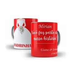 Caneca Personalizada Madrinha com nome 325ml em cerâmica Orathea