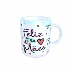 Caneca Feliz Dia das Mães 325ml em cerâmica Orathea - Personalize Canecas Azulejos e mais | Orathea Presentes