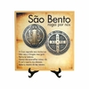 Quadro Azulejo Medalha de Sao Bento com suporte Orathea