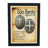 Quadro Religioso Medalha de Sao Bento 21x30cm Moldura Preta marca Orathea