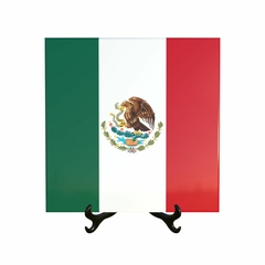 Quadro Azulejo Bandeira do Mexico com suporte Orathea