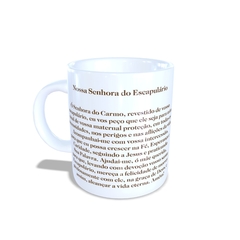 Caneca Nossa Senhora do Escapulário Religioso em cerâmica 325ml Orathea - comprar online