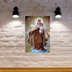 Quadro Nossa Sra. do Escapulário em MDF 20x27cm Decorativo – Orathea na internet