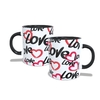 Caneca Love em ceramica colorida 325ml Dia dos Namorados