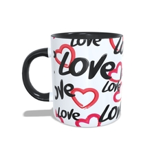 Caneca Love em cerâmica colorida 325ml Dia dos Namorados - comprar online