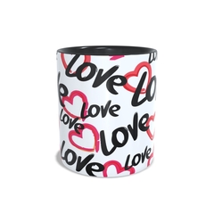 Caneca Love em cerâmica colorida 325ml Dia dos Namorados na internet