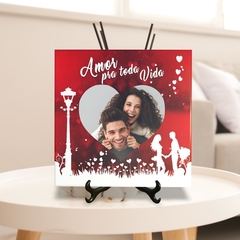 Quadro Azulejo Amor para Toda a Vida Personalizado com foto com suporte Orathea na internet