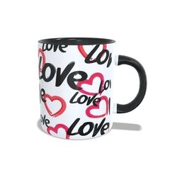 Caneca Love em cerâmica colorida 325ml Dia dos Namorados - Personalize Canecas Azulejos e mais | Orathea Presentes