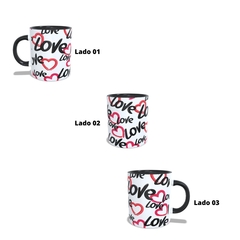 Caneca Love em cerâmica colorida 325ml Dia dos Namorados - loja online