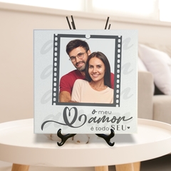 Quadro Azulejo Meu Amor é todo Seu Personalizado com foto com suporte Orathea na internet