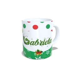 Caneca Feliz Natal para personalizar o nome 325ml Modelo 2 Orathea - Personalize Canecas Azulejos e mais | Orathea Presentes