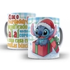 Caneca o Significado do Natal com o Stitch em cerâmica branca 325ml Orathea