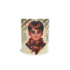 Caneca Feliz Natal com Harry Potter em cerâmica branca 325ml Orathea na internet