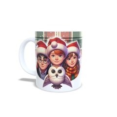 Caneca Espirito Natalino com a Turma Harry Potter em cerâmica branca 325ml Orathea - comprar online