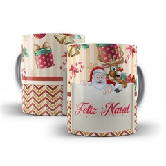 Caneca Feliz Natal para personalizar o nome 325ml Modelo 3 Orathea 